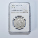 1886 Halfcrown (NGC AU 53) - Victoria British Silver Coin - Very Nice