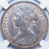 1860 Penny (NGC MS 63 BN) - Victoria British Bronze Coin - Superb