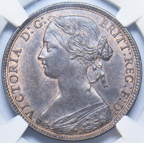 1860 Penny (NGC MS 63 BN) - Victoria British Bronze Coin - Superb