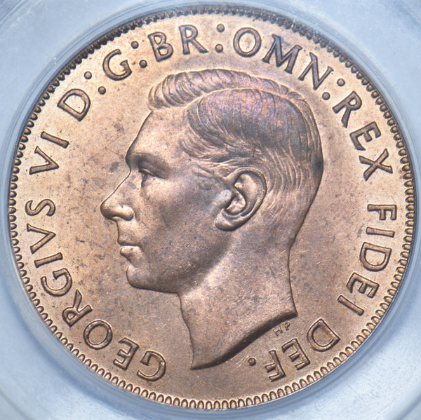 1951 Penny (CGS UNC 80) - George VI British Bronze Coin - Superb