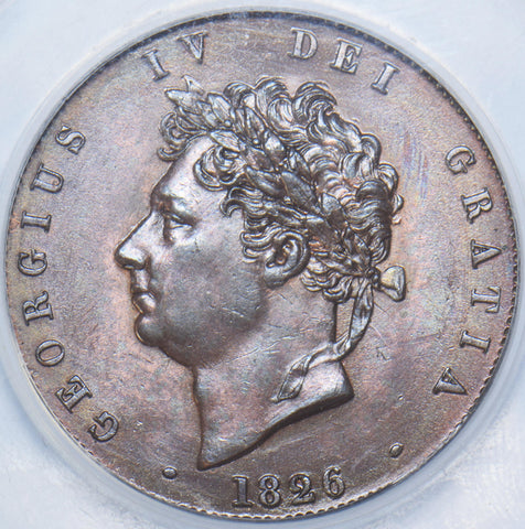 1826 Halfpenny (CGS 65) - George IV British Copper Coin - Very Nice
