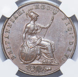 1847 Halfpenny (NGC MS 62 BN) - Victoria British Copper Coin - Very Nice