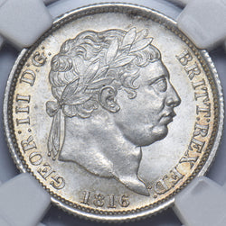 1816 Shilling (NGC MS 64) - George III British Silver Coin - Superb