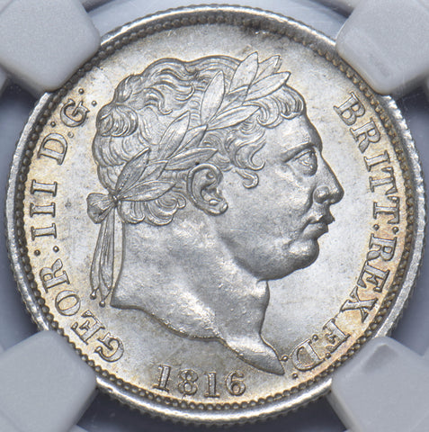 1816 Shilling (NGC MS 64) - George III British Silver Coin - Superb
