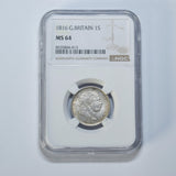 1816 Shilling (NGC MS 64) - George III British Silver Coin - Superb