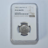 1902 Matt Proof Shilling (NGC PF 63 ) - Edward VII British Silver Coin - Superb