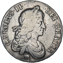 1666 Crown (Elephant Below Bust) - Charles II British Silver Coin