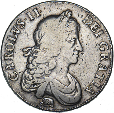 1666 Crown (Elephant Below Bust) - Charles II British Silver Coin