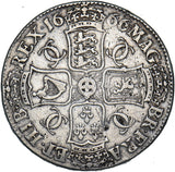 1666 Crown (Elephant Below Bust) - Charles II British Silver Coin