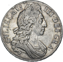 1696 Crown - William III British Silver Coin - Nice