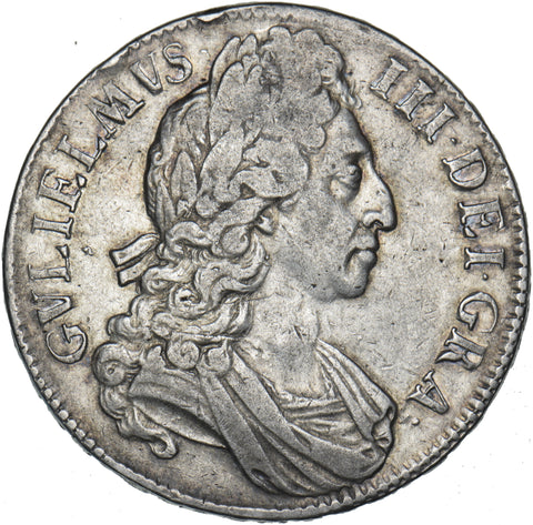 1696 Crown - William III British Silver Coin - Nice
