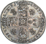 1732 Crown - George II British Silver Coin - Very Nice