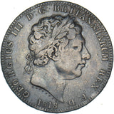 1818 LVIII Crown - George III British Silver Coin - Nice