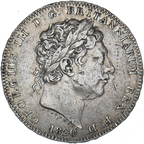 1820 Crown - George III British Silver Coin - Nice
