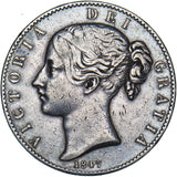 1847 Crown - Victoria British Silver Coin - Nice