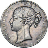 1847 Crown - Victoria British Silver Coin - Nice