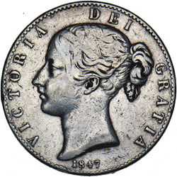 1847 Crown - Victoria British Silver Coin