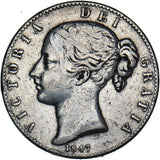 1847 Crown - Victoria British Silver Coin