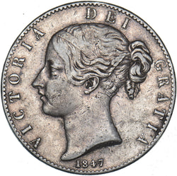 1847 Crown - Victoria British Silver Coin - Nice