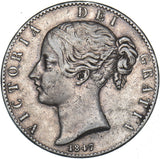 1847 Crown - Victoria British Silver Coin - Nice