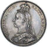1887 Crown - Victoria British Silver Coin - Superb