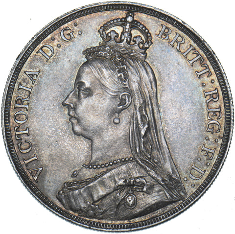 1887 Crown - Victoria British Silver Coin - Superb