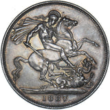 1887 Crown - Victoria British Silver Coin - Superb
