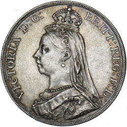 1887 Crown - Victoria British Silver Coin - Superb