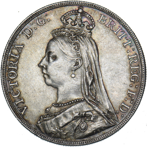 1887 Crown - Victoria British Silver Coin - Superb