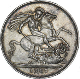 1887 Crown - Victoria British Silver Coin - Superb