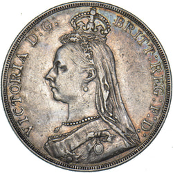 1889 Crown - Victoria British Silver Coin - Nice