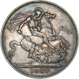 1889 Crown - Victoria British Silver Coin - Nice