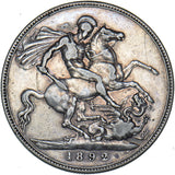 1892 Crown - Victoria British Silver Coin