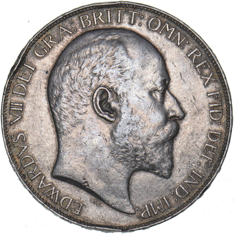 1902 Crown - Edward VII British Silver Coin - Very Nice