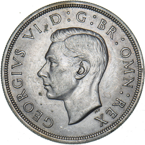 1937 Crown - George VI British Silver Coin - Very Nice