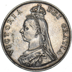 1887 Double Florin (Arabic 1) - Victoria British Silver Coin - Very Nice