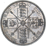 1887 Double Florin (Arabic 1) - Victoria British Silver Coin - Very Nice