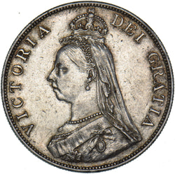 1887 Double Florin (Arabic 1) - Victoria British Silver Coin - Very Nice