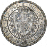 1893 Halfcrown - Victoria British Silver Coin - Very Nice