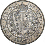 1897 Halfcrown - Victoria British Silver Coin - Very Nice