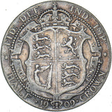 1909 Halfcrown - Edward VII British Silver Coin
