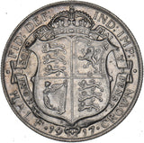 1917 Halfcrown - George V British Silver Coin - Nice