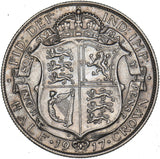 1917 Halfcrown - George V British Silver Coin - Very Nice