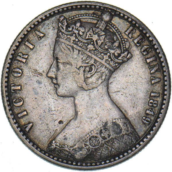 1849 Godless Florin (WW Obscured) - Victoria British Silver Coin - Nice