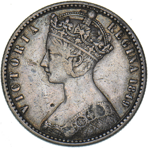 1849 Godless Florin (WW Obscured) - Victoria British Silver Coin - Nice