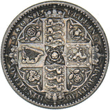 1849 Godless Florin (WW Obscured) - Victoria British Silver Coin - Nice