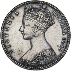 1849 Godless Florin - Victoria British Silver Coin - Nice