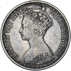 1874 Gothic Florin - Victoria British Silver Coin - Nice