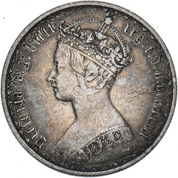 1879 Gothic Florin - Victoria British Silver Coin - Nice
