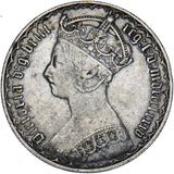 1885 Gothic Florin - Victoria British Silver Coin - Nice